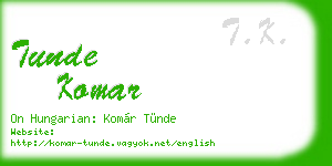 tunde komar business card